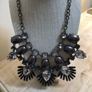 Custom made black silver diamond shaped necklace